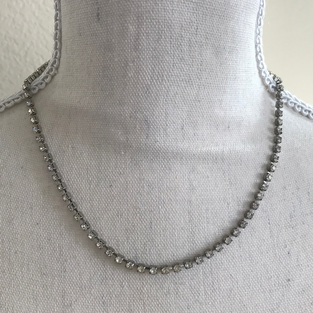 Simple Single Rhinestone Adjustable Necklace